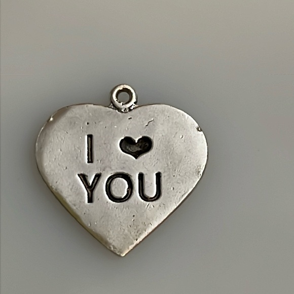 VINTAGE I ❤️YOU  Scott stamped STERLING 925 SILVER CHARM FOR CHARM BRACELET - Picture 1 of 3